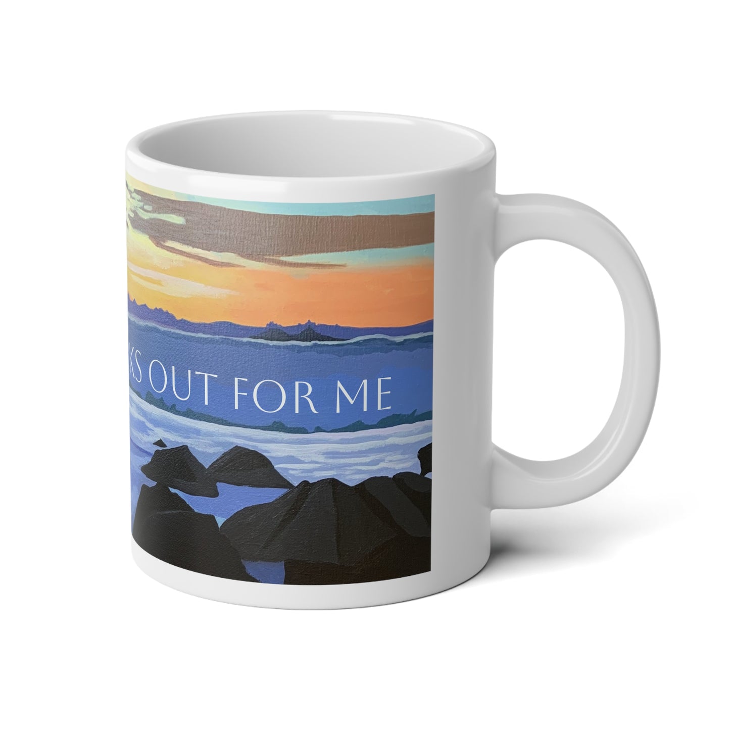 Everything Works Out For Me Affirmation Jumbo Mug, 20oz